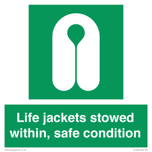 Life jackets stowed within